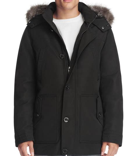 michael kors parka schwarz herren|michael kors trench jacket.